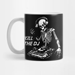 the dj skeleton playing music Mug